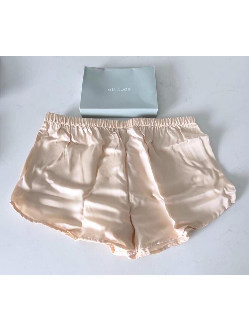 Ettitude Oat Sateen Bamboo Lounge Shorts Women Size Medium